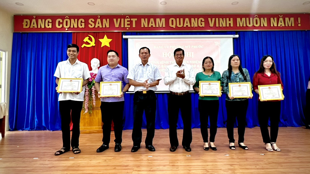 Đảng ủy phường Mỹ Phước tổ chức Sơ kết công tác 6 tháng đầu năm 2024 và triển khai nhiệm vụ trọng tâm 6 tháng cuối năm