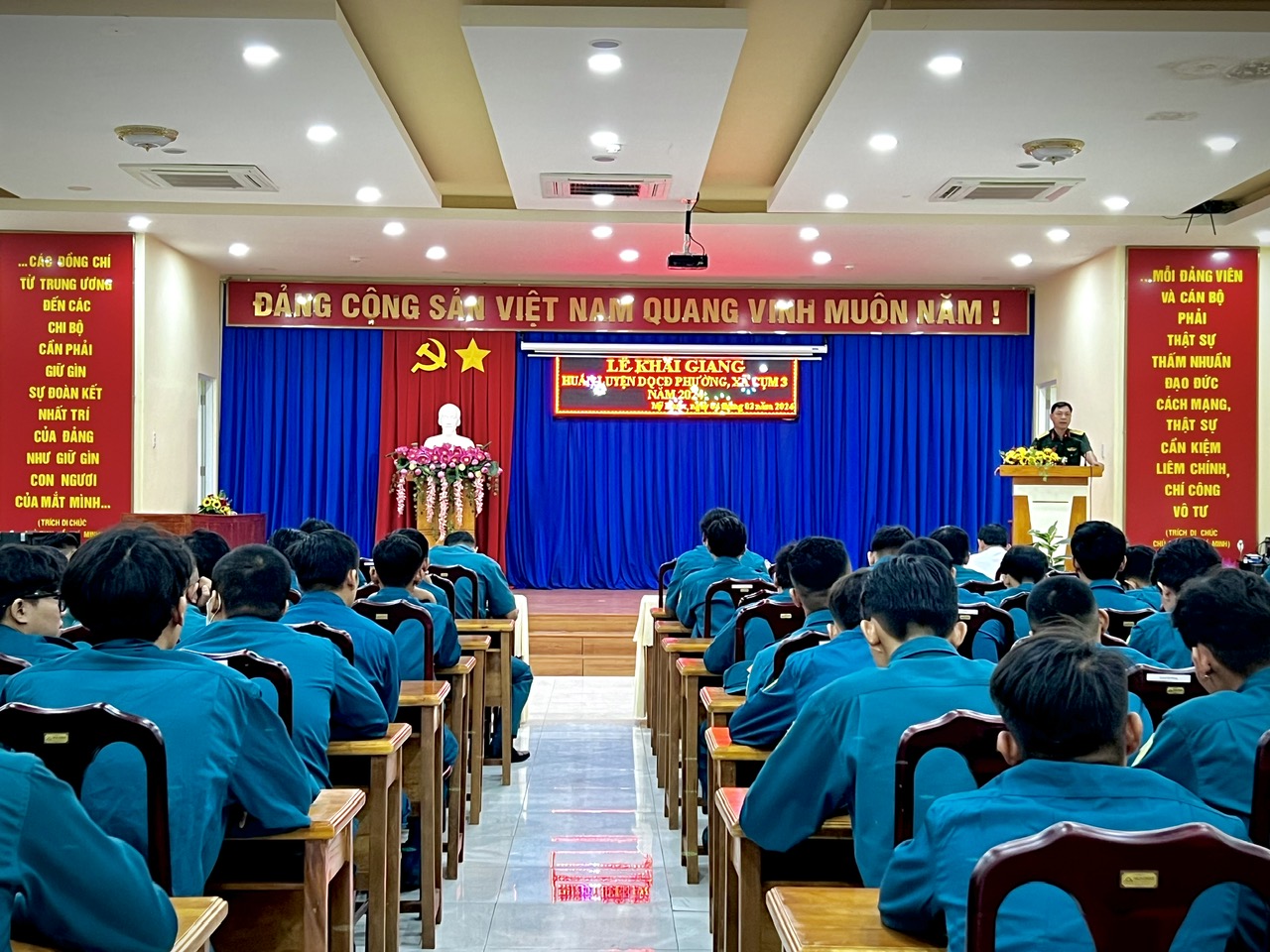 KHAI GIẢNG HUẤN LUYỆN DÂN QUÂN CƠ ĐỘNG PHƯỜNG, XÃ CỤM 3 NĂM 2024  