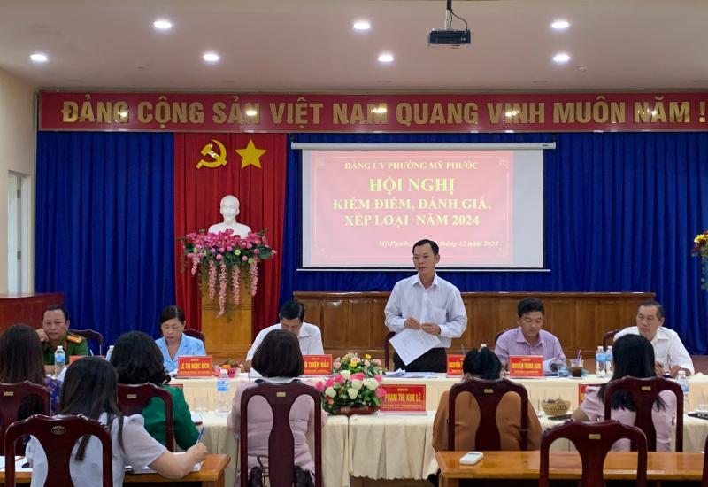 Ban chấp hành Đảng bộ phường Mỹ Phước tổ chức Hội nghị kiểm điểm, đánh giá, xếp loại cuối năm 2024